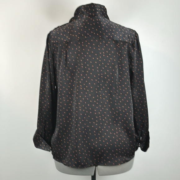 WORTHINGTON™️ Women's Size LP Black 'ADDY' High Neck Bow Blouse - Picture 8 of 15